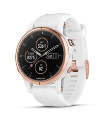 фото Garmin FENIX 5S PLUS SAPPHIRE розовое золото (010-01987-07) с белым ремешком