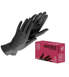 фото Перчатки одноразовые нитриловые MATRIX Black Nitrile 50 пар (100 шт) черные