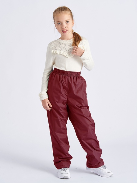 Подростковые утепленные осенние брюки для девочек KATRAN Young (дюспо, бордовый) - фото 2