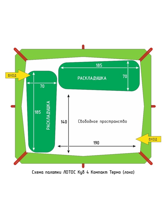 фото Зимняя палатка ЛОТОС Куб 4 Компакт Термо