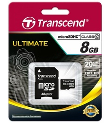 фото Карта памяти Transcend 8Gb (HC), с переходником SD