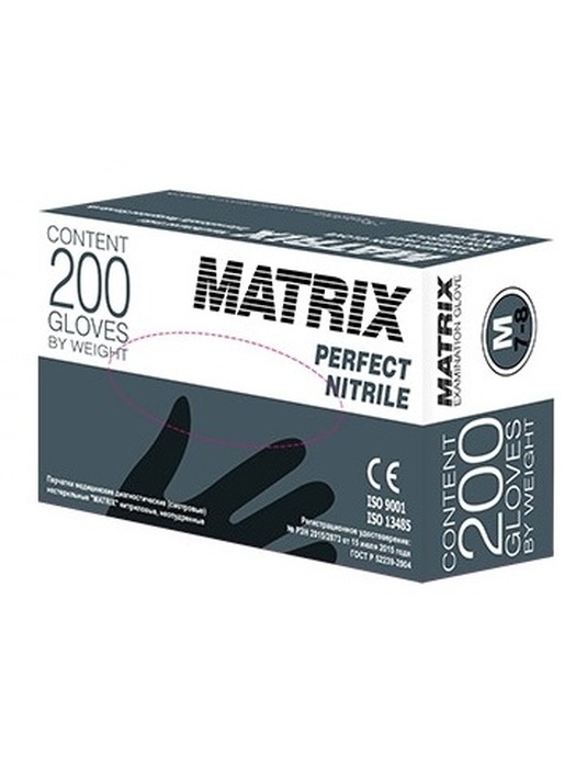 фото Перчатки одноразовые нитриловые MATRIX Perfect Nitril 100 пар (200 шт)