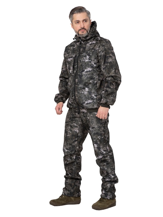 фото Осенний костюм для охоты и рыбалки KATRAN РИФ 0°C(полофлис, серый камуфляж)
