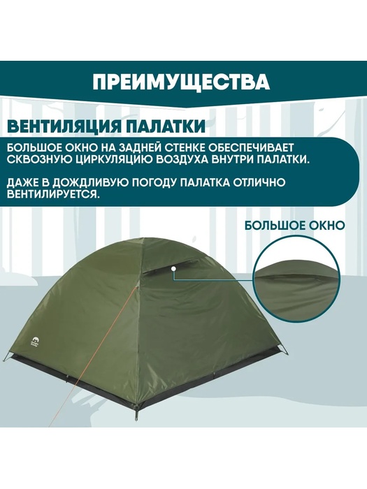 фото Палатка Jungle Camp DALLAS 2, 2-х местная, зеленая