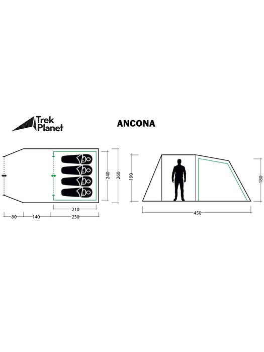 фото Палатка Jungle Camp (Trek Planet) Ancona 4 зеленая