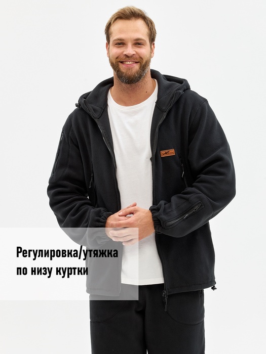 фото Флисовый костюм KATRAN Гриф (флис, черный) с капюшоном