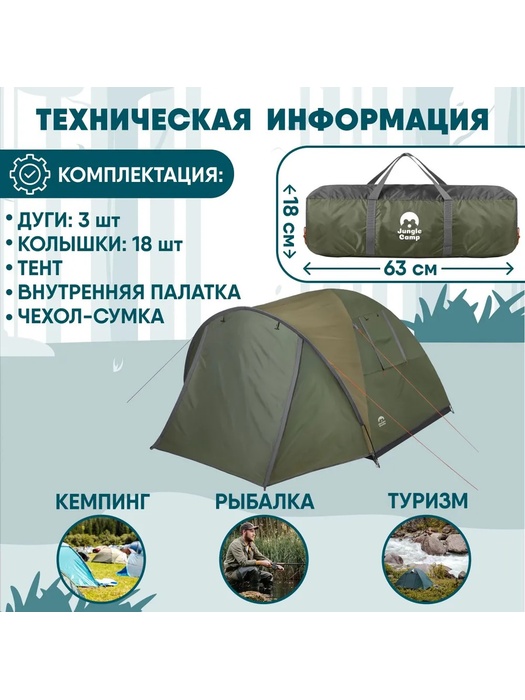 фото Палатка трёхместная JUNGLE CAMP Vermont 3
