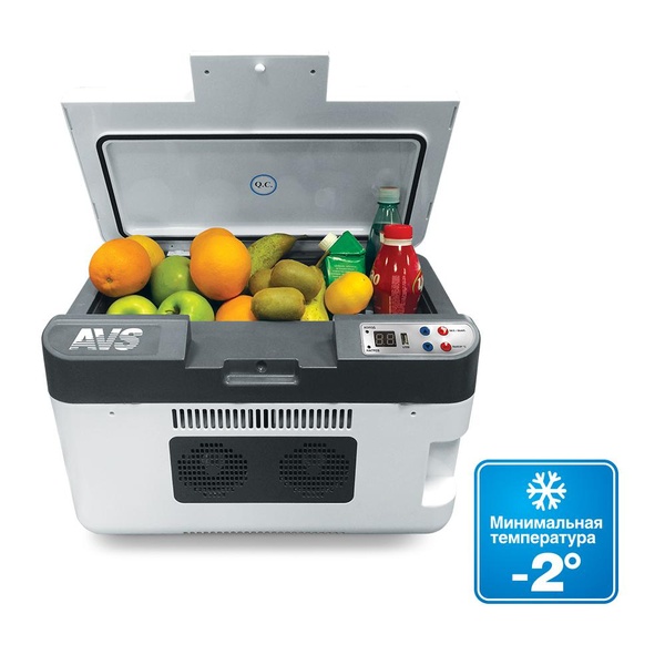 Автомобильный холодильник AVS CC-24WBC 24л 12V/24V/220V (программное управление, USB) - фото 2