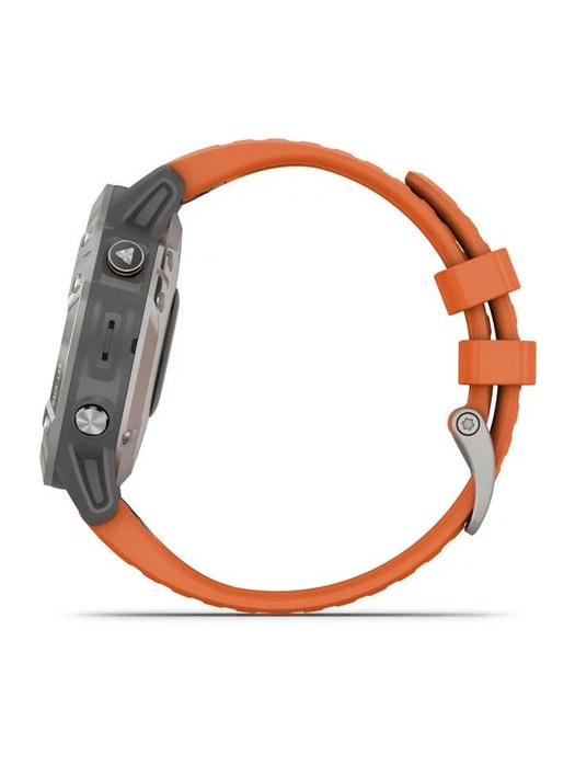 фото Garmin FENIX 6 Sapphire титановый (010-02158-14) с оранжевым ремешком