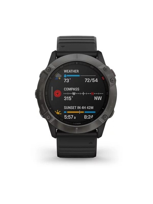 фото Garmin FENIX 6X Sapphire серый DLC (010-02157-11) с черным ремешком