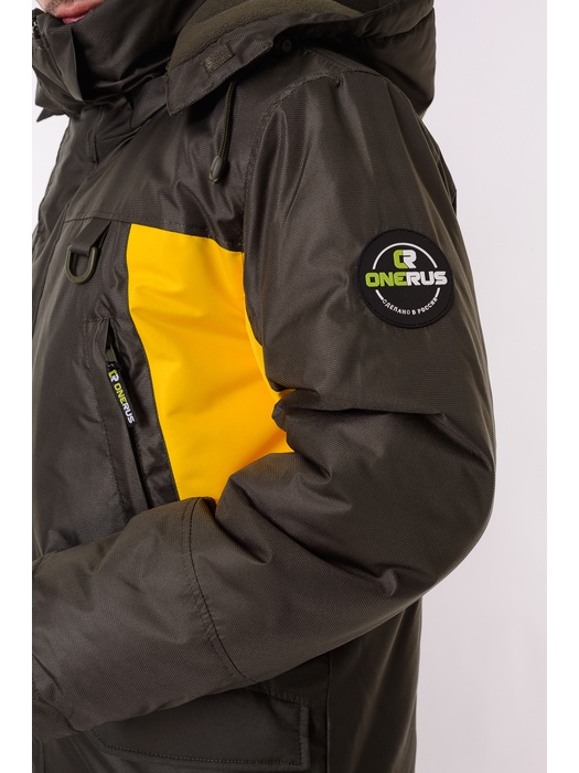 фото Зимний костюм для рыбалки ONERUS "Фишер -45" (Таслан, Зеленый/Желтый) Полукомбинезон