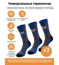 фото Комплект треккинговых термоносков Katran Т-183c (серый, синий), 3 пары
