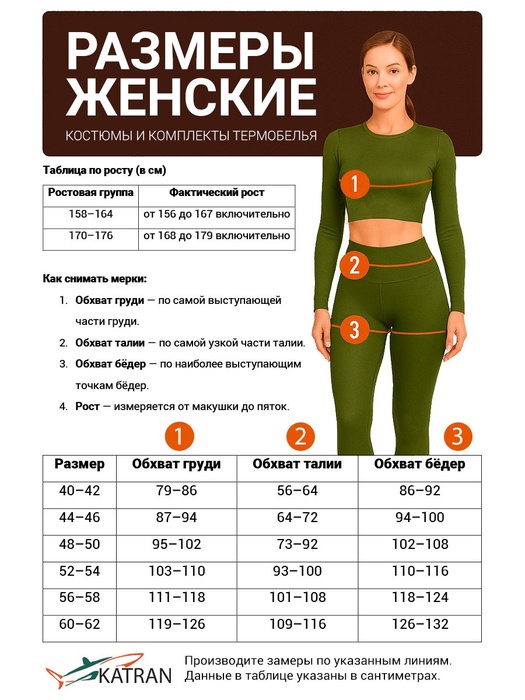 фото Женский демисезонный костюм KATRAN ВОЛГА (полофлис, лес)