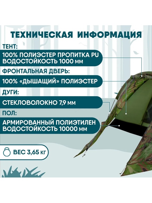 фото Палатка трехместная JUNGLE CAMP Forester 3