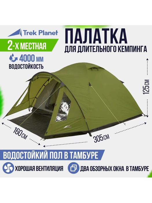 фото Палатка двухместная трекинговая Trek Planet BERGAMO 2 (2-х местная)