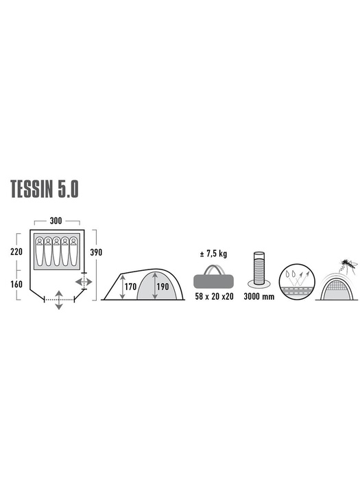 фото Палатка кемпинговая с огромной спальней High Peak Tessin 5