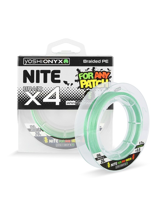 фото Леска плетеная Yoshi Onyx NITE 4 Green, 0.8