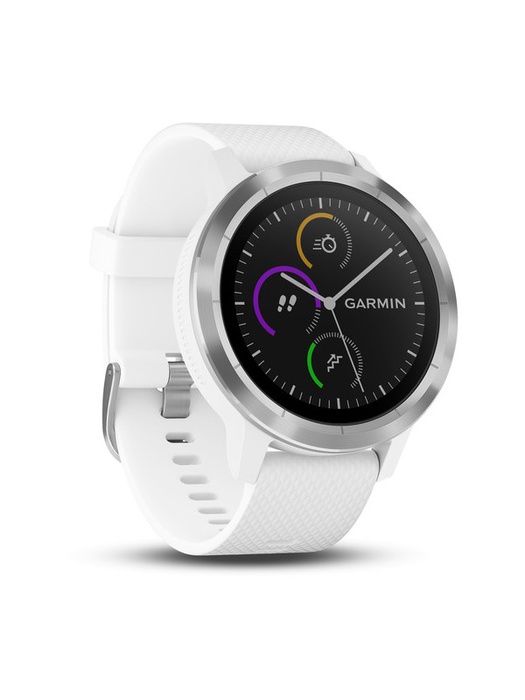 фото Garmin VIVOACTIVE 3 серебристые с белым ремешком (010-01769-22)