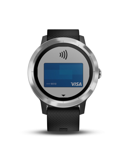 фото Garmin VIVOACTIVE 3 серебристые с черным ремешком (010-01769-02)