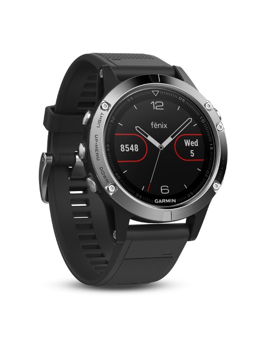 фото Garmin FENIX 5 серебристые с черным ремешком (010-01688-03)