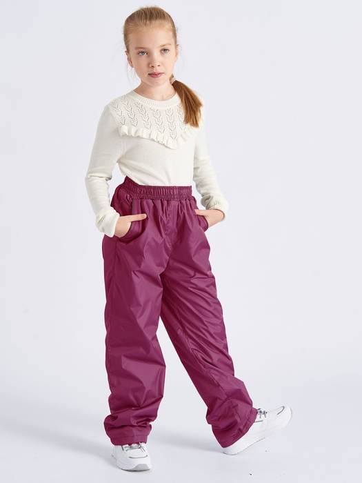 фото Подростковые утепленные осенние брюки для девочек KATRAN Young (дюспо, брусничный)
