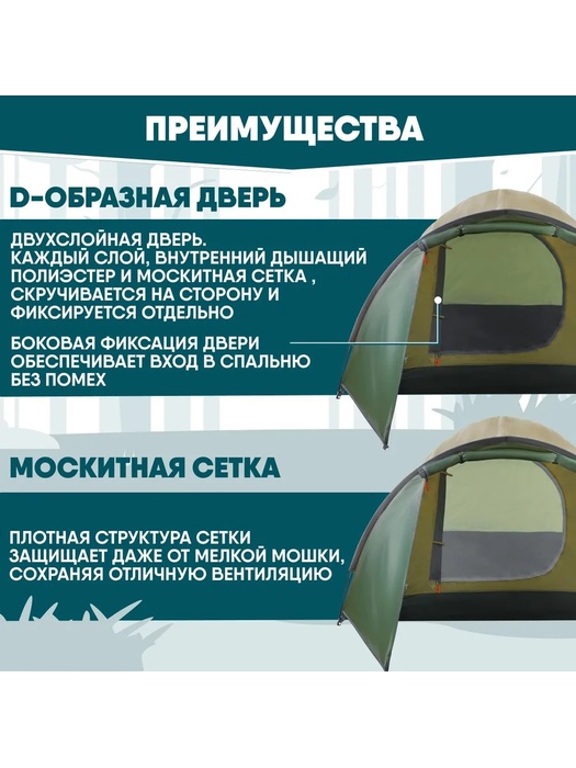 фото Палатка трёхместная JUNGLE CAMP Vermont 3