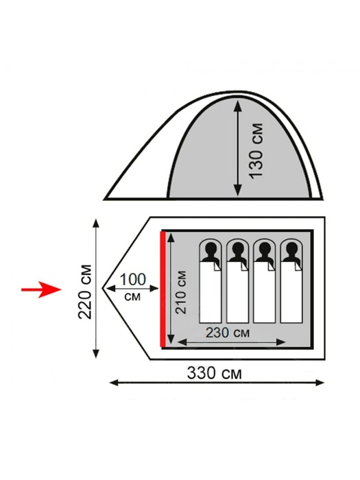 фото Палатка Totem Tepee 4 (V2) (Зеленый)