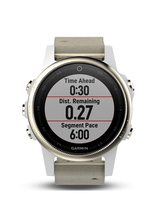 фото Garmin FENIX 5S SAPPHIRE золотистые с замшевым ремешком (010-01685-13)