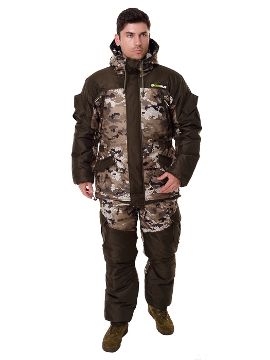 фото Зимний костюм для охоты и рыбалки ONERUS "Горный -45" (Алова/Таслан, Бежевый) Полукомбинезон