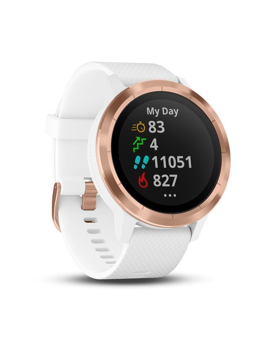 фото Garmin VIVOACTIVE 3 золотистые с белым ремешком (010-01769-07)