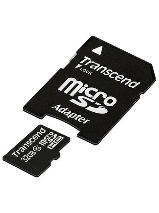 фото Карта памяти microSD (10класс) 32Gb, с переходником SD для VD 8000