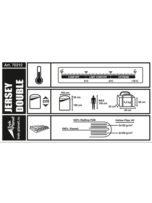 фото Спальный мешок Trek Planet JERSEY DOUBLE