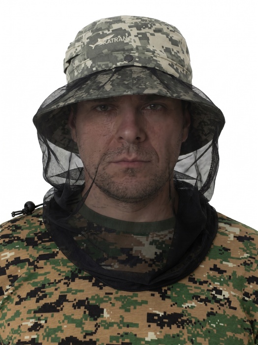 фото Панама с антимоскитной сеткой KATRAN КАЙМАН (Смесовая, Серый КМФ)