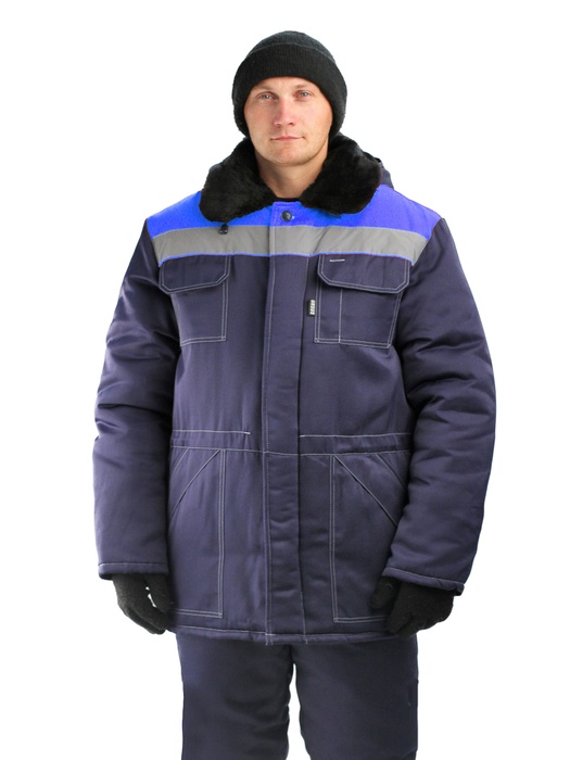 фото  Зимний костюм для работы URSUS "Строитель-Легион" синий с васильковым (Смесовая ткань) -25°C