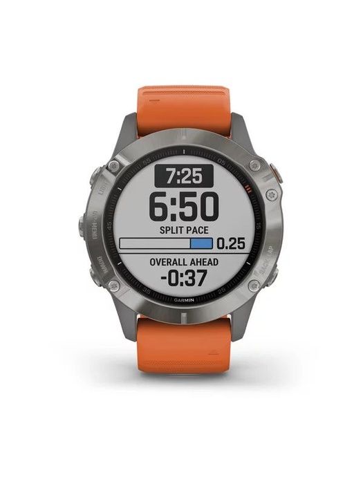 фото Garmin FENIX 6 Sapphire титановый (010-02158-14) с оранжевым ремешком