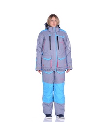 фото Женский костюм для рыбалки Siberia -35°С (Breathable, Серый/Голубой) Huntsman