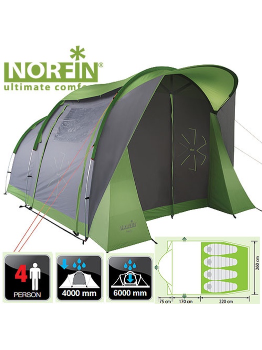 фото  Палатка Norfin ASP 4 ALU NF (алюминиевые дуги)