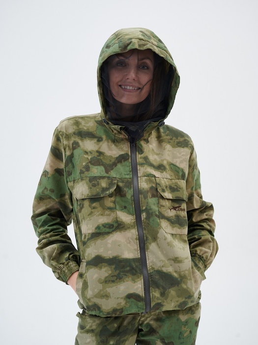 фото Антимоскитный женский костюм для охоты и рыбалки KATRAN ПИЛИГРИМ (Смесовая, зеленый туман)