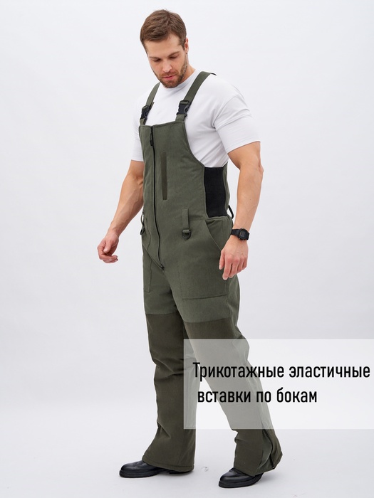 фото Полукомбинезон зимний утепленный для охоты и рыбалки KATRAN СЕВЕР -35С (исландия, хаки) без куртки