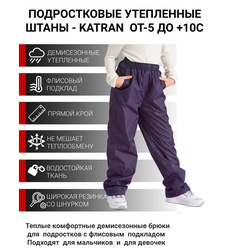 фото Подростковые утепленные осенние брюки KATRAN Young (дюспо, синий)