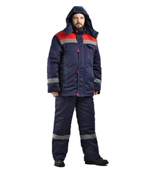 фото  Зимний костюм для работы URSUS "Тимбер" т-синий красный (Смесовая ткань) -25°C