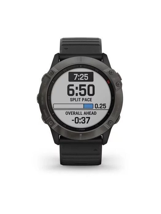 фото Garmin FENIX 6X Sapphire серый DLC (010-02157-11) с черным ремешком