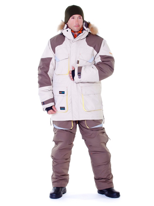 фото Зимний костюм для рыбалки и охоты TRITON Рыбак -45 (Таслан, бежевый)