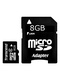 фото Карта памяти microSD(HC) 8Gb, с переходником SD