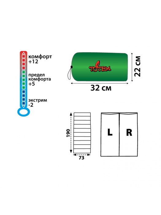 фото Спальный мешок Totem Ember (олива)