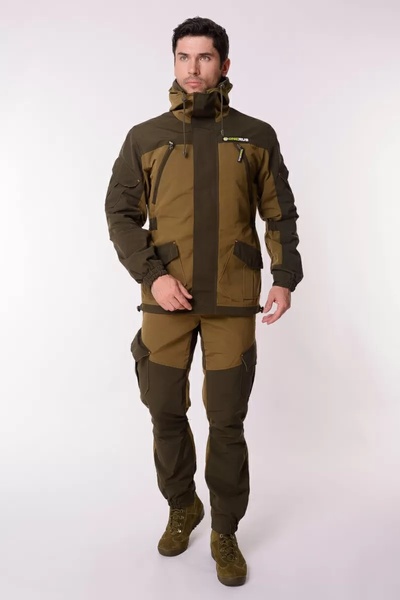 Демисезонный костюм для охоты и рыбалки ONERUS Горный -5 (Палатка, темный хаки) Флис подклад - фото 1