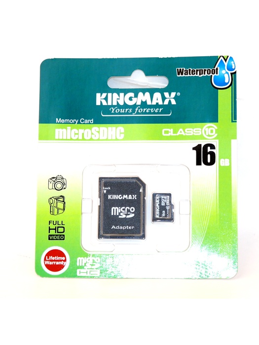 фото Карта памяти Kingmax 16Gb (10 Класс), с переходником SD