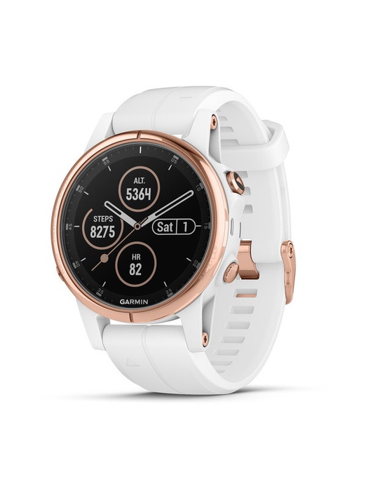 фото Garmin FENIX 5S PLUS SAPPHIRE розовое золото (010-01987-07) с белым ремешком