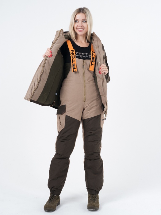 фото Женский костюм для охоты и рыбалки TRITONGEAR Горка -40 (Финляндия/Бежевая) полукомбинезон