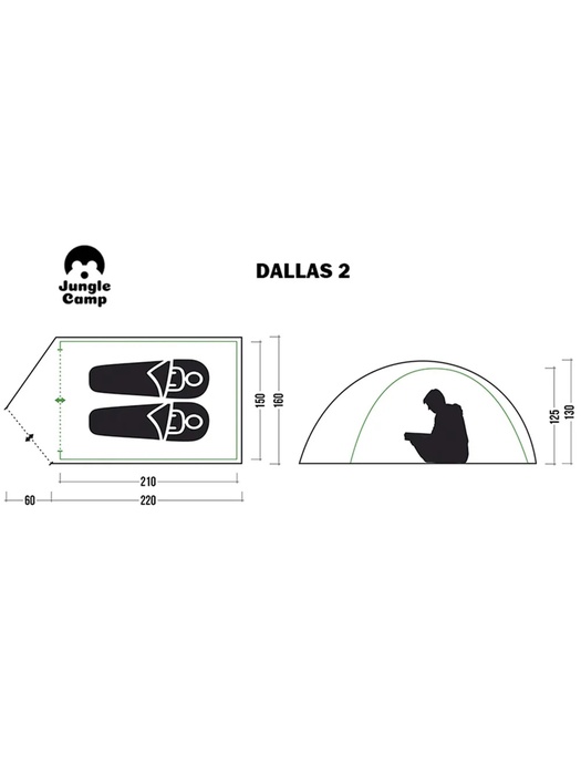 фото Палатка трехместная JUNGLE CAMP DALLAS 3, 3-х местная